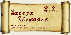 Mateja Klimović vizit kartica